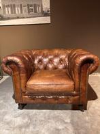 Chesterfield Cognac Leren Fauteuil Merk Ralph Lauren, Huis en Inrichting, Gebruikt, Ralph Lauren, Chique Klassiek, Leer