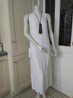 Vintage Oilily lange witte jurk met zakken van linnen mt. M, Maat 38/40 (M), Oilily, Wit, Ophalen of Verzenden