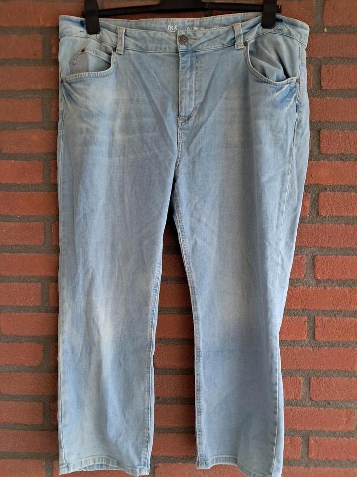 Licht blauwe spijkerbroek van MS Mode. Maat 48., Kleding | Dames, Grote Maten, Zo goed als nieuw, Broek of Spijkerbroek, Blauw