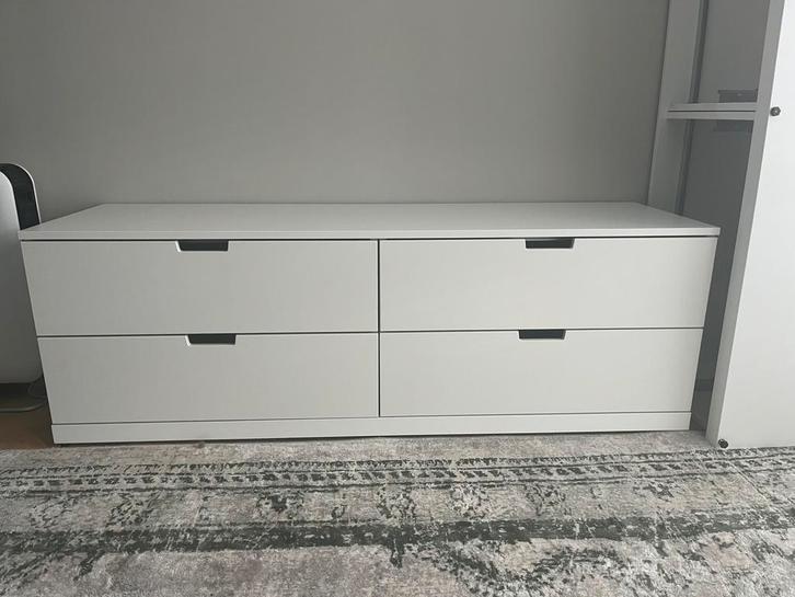 Twee IKEA ladekasten NORDLI wit 160x47, Huis en Inrichting, Kasten | Ladekasten, Gebruikt, Minder dan 100 cm, 150 tot 200 cm, 25 tot 50 cm