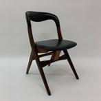 Louis van teeffelen stoel jaren 60 skai leer teak hout, Bruin, Ophalen of Verzenden, S, S