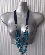 Manouk - bandketting met glaskralen - NIEUW, Nieuw, Overige materialen, Blauw, Verzenden