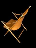 Vintage   Leren klapstoel Maison Jansen Stijl 1960s, Ophalen