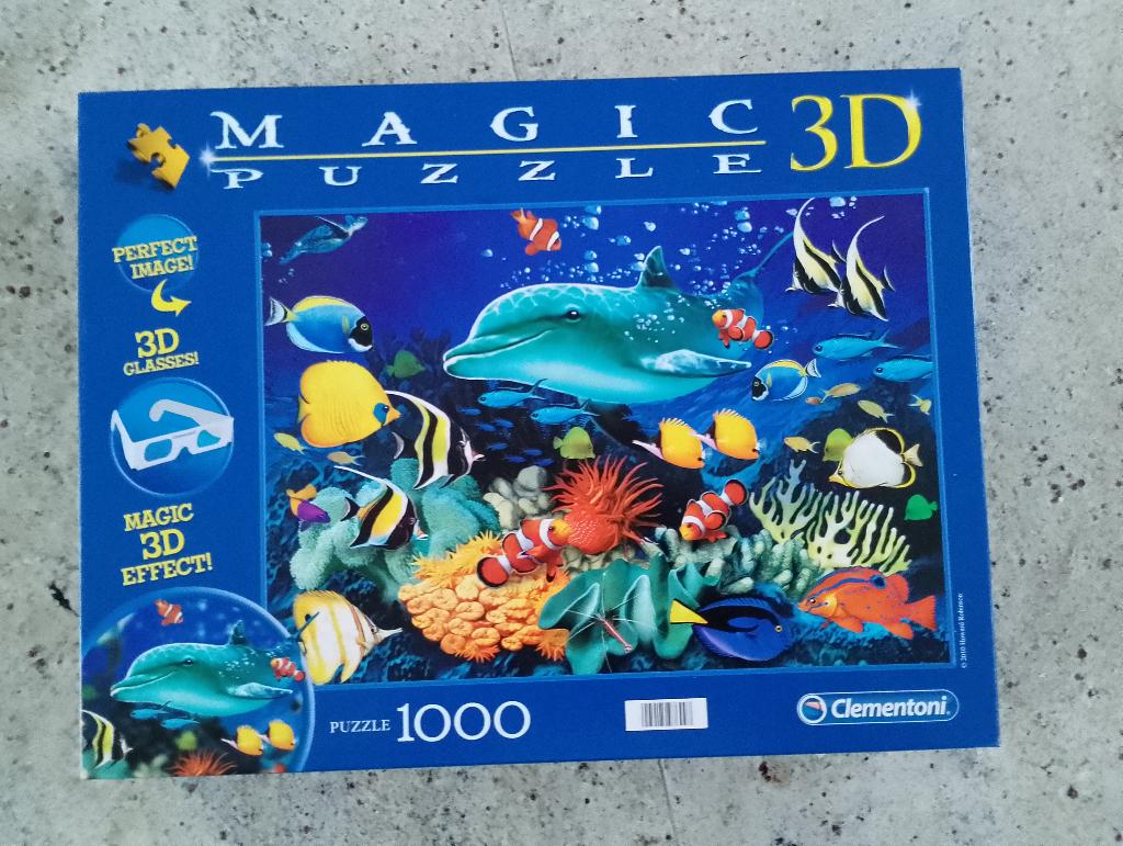 Clementoni Magic 3D puzzle Vissen en Dolfijn, Ophalen of Verzenden, 500 t/m 1500 stukjes, Gebruikt, Legpuzzel