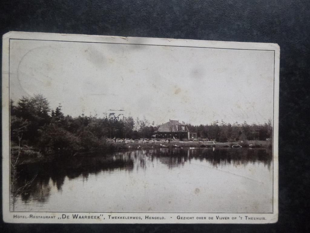 HENGELO Ov Hotel Rest. De Waarbeek gezicht op Theetuin, Ophalen of Verzenden, Voor 1920, Overijssel