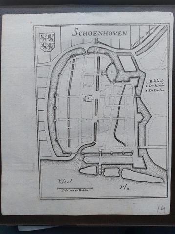 7 / Plattegrond van Schoenhoven - Schoonhoven uit jaar 1659! beschikbaar voor biedingen