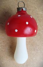 Paddestoel glas~Brocante Glazen Kerstpaddestoel rood witte, Diversen, Kerst, Ophalen of Verzenden, Zo goed als nieuw