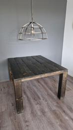 Houten Eettafel, Huis en Inrichting, Tafels | Eettafels, Ophalen, Gebruikt, Vierkant, Vier personen