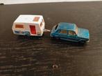Majorette Simca 1100 blauw met caravan, Hobby en Vrije tijd, Modelauto's | 1:87, Ophalen of Verzenden, Zo goed als nieuw, Auto