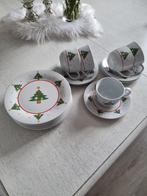 Kerstservies - 6 borden, 5 kop en schotels - puntgaaf, Ophalen of Verzenden