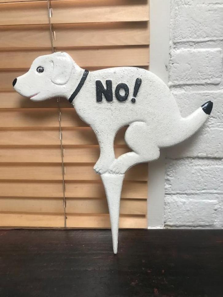 grote gietijzeren tuinsteker, "NO", Antiek en Kunst, Curiosa en Brocante, Ophalen of Verzenden
