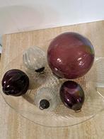 Antieke craquelé heksenbal en 4 antieke kerstballen, Antiek en Kunst, Antiek | Glas en Kristal, Ophalen of Verzenden