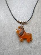 Kinder ketting met een oranje leeuw eraan., Ophalen of Verzenden, Armband