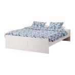 Ikea bed Brimnes wit 160x200 + lattenbodem gratis afhalen, 160 cm, Modern, Gebruikt, Wit
