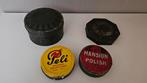 Vintage blikken;peli was,mansion,de Gruyter,cacao Andriessen, Verzamelen, Ophalen of Verzenden, Gebruikt, Overige, Overige merken