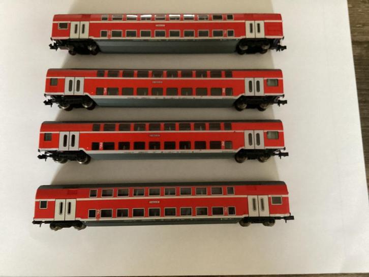 Dobbelstock rijtuigen Minitrix Fleischmann, Hobby en Vrije tijd, Modeltreinen | N-Spoor, Gebruikt, Wagon, Gelijkstroom of Wisselstroom