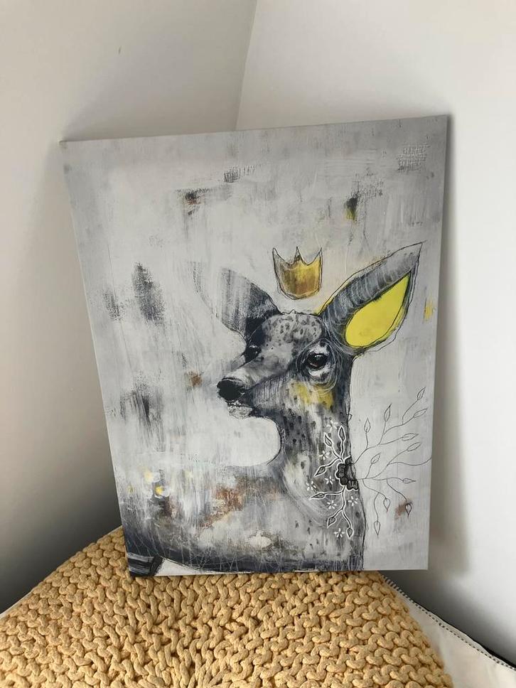 Canvas IKEA Hert met Kroon, Antiek en Kunst, Kunst | Schilderijen | Klassiek, Ophalen