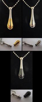 Urn Ketting- Crematie As Ketting- Druppel Zwart/Goud/Zilver, Nieuw, Ophalen of Verzenden, Goud, Overige materialen