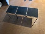 Set van 3 Bijzettafels - Metaal/Zwart, Huis en Inrichting, Tafels | Bijzettafels, Ophalen, Minder dan 45 cm, Minder dan 55 cm