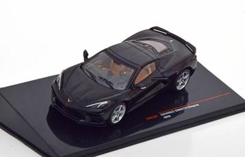 Chevrolet Corvette Sting Ray 2020 Zwart Model 1/43 Ixo Model beschikbaar voor biedingen