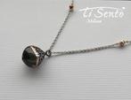 NIEUW: Ti Sento ketting met zwart/grijze steen, Verzenden, Zo goed als nieuw, Zilver, Zilver