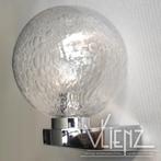 2 Vintage bubble glass bollampen, wandlampen, verchroomd, Huis en Inrichting, Lampen | Wandlampen, Gebruikt, Ophalen of Verzenden