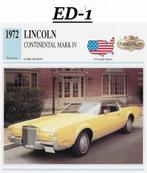 Ed1 autokaart lincoln continental mark iv ( 1972 ), Ophalen of Verzenden, Zo goed als nieuw, Auto's