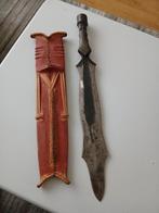 Afrikaans zwaard in lederen schede Salampasu Congo ?, Ophalen of Verzenden