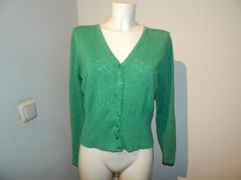 King Louie fijn vest appeltjes groen hartjes motiefje XL, Verzenden, Maat 46/48 (XL) of groter, King Louie, Gedragen