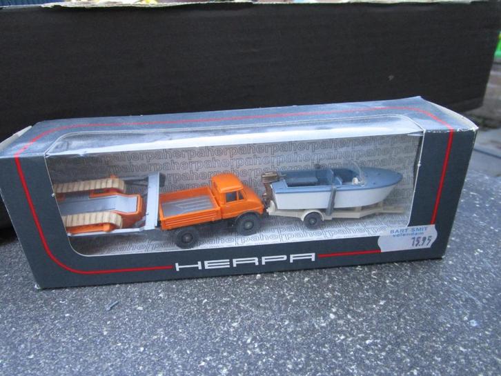 Unimog + Boot + Bulldozer, Hobby en Vrije tijd, Modelauto's | 1:87, Gebruikt, Bus of Vrachtwagen, Overige merken, Ophalen of Verzenden