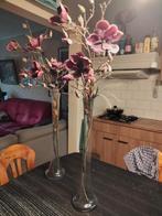 siervazen met kunstbloemen, Ophalen, 50 tot 75 cm, Wit, Glas