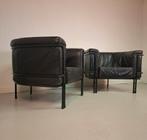 Vintage design stoelen vintage fauteuils leer Italian design, Huis en Inrichting, Fauteuils, Ophalen of Verzenden, 75 tot 100 cm