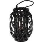 Windlicht van zwart bamboe, Ophalen of Verzenden, Nieuw, Zwart, Overige materialen