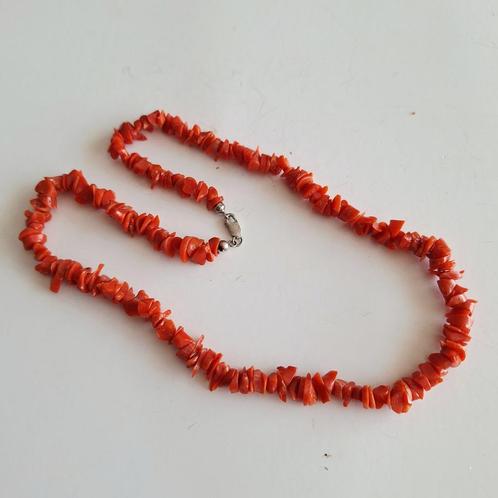 Vintage bloedkoraal ketting Middellandse zee,jaren 1950, Sieraden, Tassen en Uiterlijk, Antieke sieraden, Ketting, Overige materialen