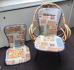 Vintage ROHE rotan stoeltje met 2 stoelkussens jaren 60/70, Huis en Inrichting, Stoelen, Ophalen, Gebruikt, Overige kleuren, Vintage