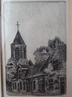 Mooie ingelijste ets van Nootdorp door Bart Reindersma., Antiek en Kunst, Ophalen of Verzenden