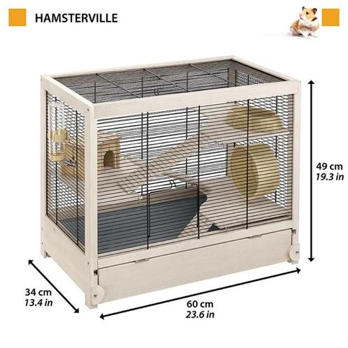 Hamster kooi : Hamsterville Nera Gabbia, Dieren en Toebehoren, Knaagdieren en Konijnen | Hokken en Kooien, Zo goed als nieuw, Kooi