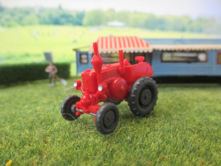 1937-1955 Lanz Bulldog Tractor D1506 Wiking wijnrood, Hobby en Vrije tijd, Modelauto's | 1:87, Gebruikt, Bus of Vrachtwagen, Wiking