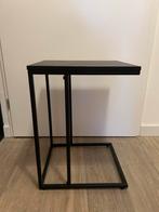 Zwarte Bijzettafel, Huis en Inrichting, Tafels | Bijzettafels, Minder dan 55 cm, Gebruikt, Metaal of Aluminium, Vierkant