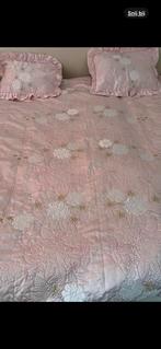 Roze met bloemen, Huis en Inrichting, Ophalen, Eenpersoons, Dekbedovertrek, Zo goed als nieuw