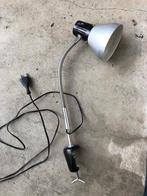 Vintage metalen bureaulamp met flexibele buigbare arm, Ophalen of Verzenden