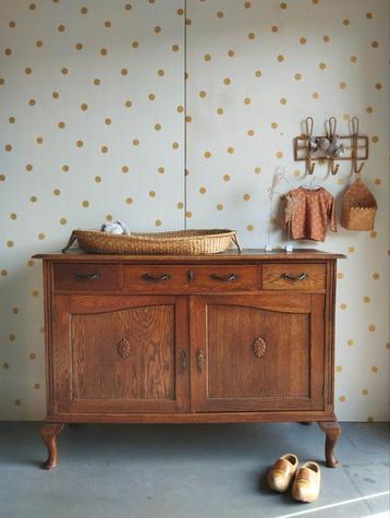 Vintage dressoir / Art Deco / Queen Ann / massief eikenhout  beschikbaar voor biedingen