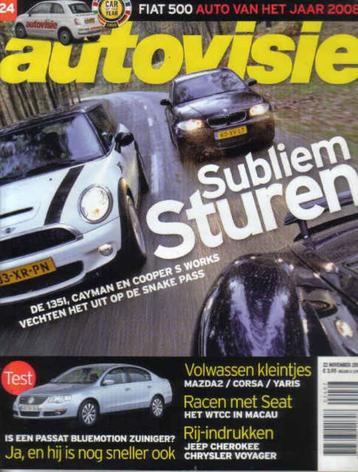 Autovisie 24 2007 : Fiat 500 - BMW 135i coupe - Mini S Works beschikbaar voor biedingen