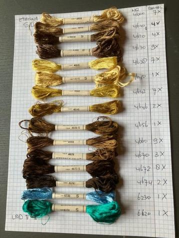 Zijde borduurgaren Eterna silk 100% 5m kleurnr 3400 tm 4590 beschikbaar voor biedingen