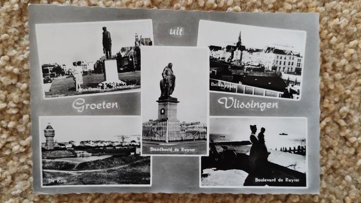Oude Ansichtkaart Vlissingen, Verzamelen, Ansichtkaarten | Nederland, Gelopen, Zeeland, 1940 tot 1960, Ophalen of Verzenden