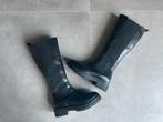 Hoge Zwart Leer Laarzen, als Nieuw,  38, Osprey London, Hoge laarzen, Zwart, Ophalen of Verzenden, Zo goed als nieuw