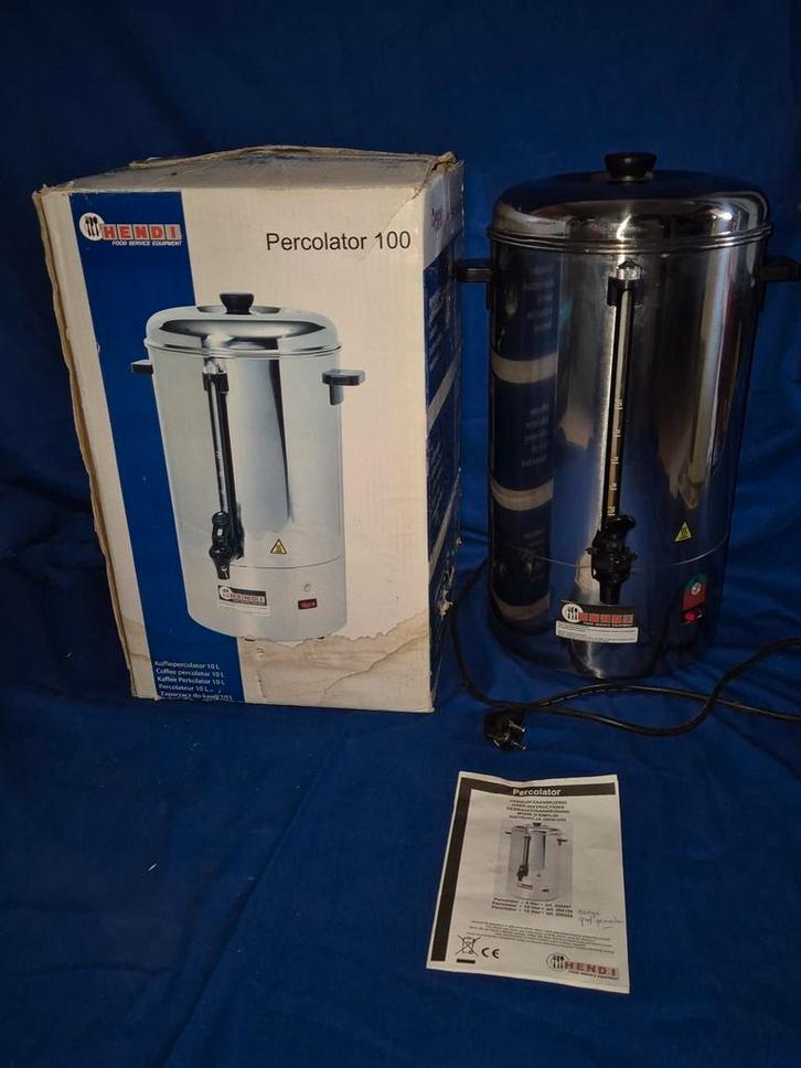 Z.g.a.n Hendi 100 rvs koffie Percolator 10 liter., Huis en Inrichting, Keuken | Keukenbenodigdheden, Zo goed als nieuw, Ophalen of Verzenden