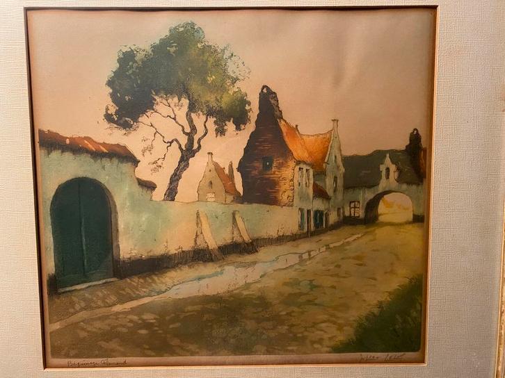 Aquarel van Albert Lepage (origineel), Antiek en Kunst, Kunst | Schilderijen | Klassiek, Ophalen of Verzenden