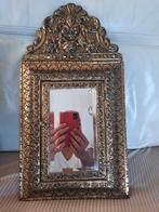 Antiek koperen Gouden Spiegelkastje met Deur, Antiek en Kunst, Antiek | Spiegels, Ophalen of Verzenden, Rechthoekig, Minder dan 50 cm