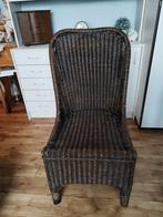 Riet/Rotan stoel, +/- 93 cm hoog x 53 cm diep x 50 cm breed, Huis en Inrichting, Stoelen, Ophalen, Gebruikt, Bruin, Riet of Rotan